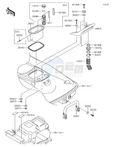 JET SKI STX-15F JT1500AGF EU drawing Hull Rear Fittings