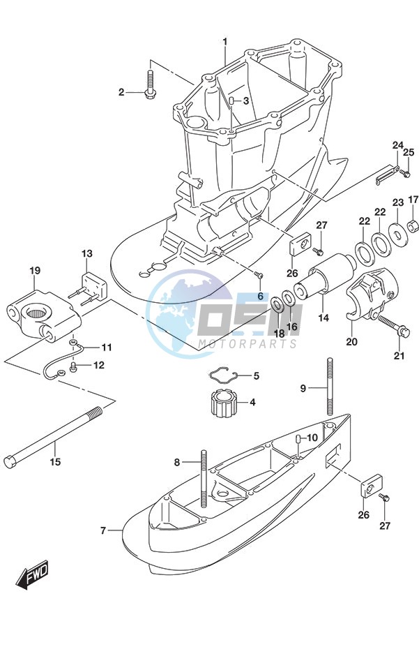 Drive Shaft Housing w/Transom (XX)