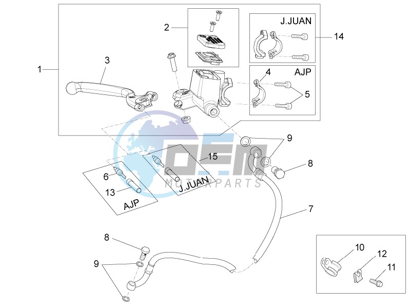 Front master brake cilinder