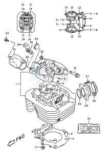 DR350 (V-W-X) drawing CYLINDER HEAD