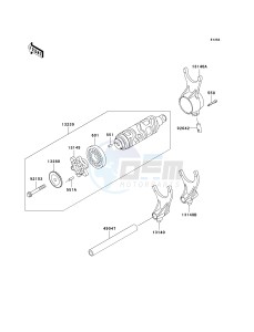 VN 1600 B [VULCAN 1600 MEAN STREAK] (B6F-B8FA) B8F drawing GEAR CHANGE DRUM_SHIFT FORK-- S- -