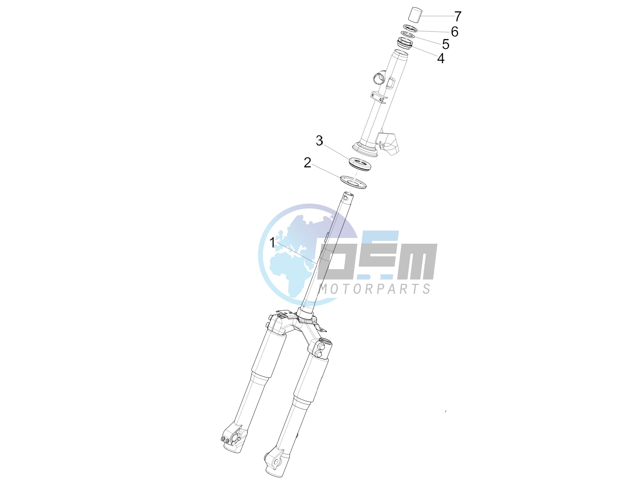 Fork/steering tube - Steering bearing unit