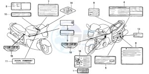 CBR1100XX SUPER BLACKBIRD drawing CAUTION LABEL