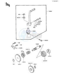 KX 80 N [BIG WHEEL] (N1) [BIG WHEEL] drawing KICKSTARTER MECHANISM