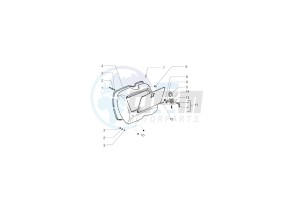 PX 125 2T NOABS E3 (EMEA, APAC) drawing Front glove-box - Knee-guard panel