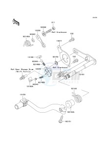 KX 250 R (R6F-R7F) R6F drawing GEAR CHANGE MECHANISM