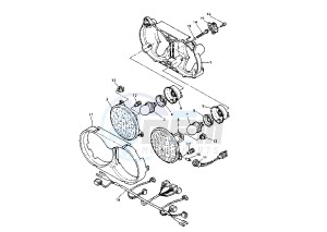 XTZ TENERE 660 drawing HEADLIGHT DK, SF, N, NL, A