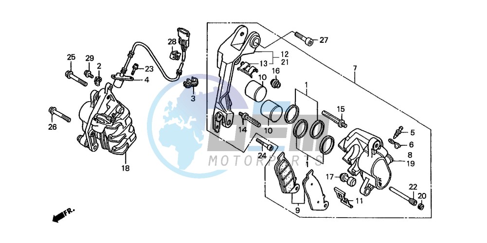 FRONT BRAKE CALIPER (ST1100AN/AP/AR)