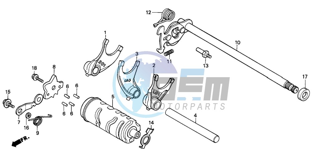 SHIFT DRUM/SHIFT FORK