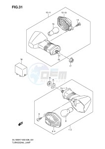 DL1000 (E3-E28) V-Strom drawing TURNSIGNAL LAMP