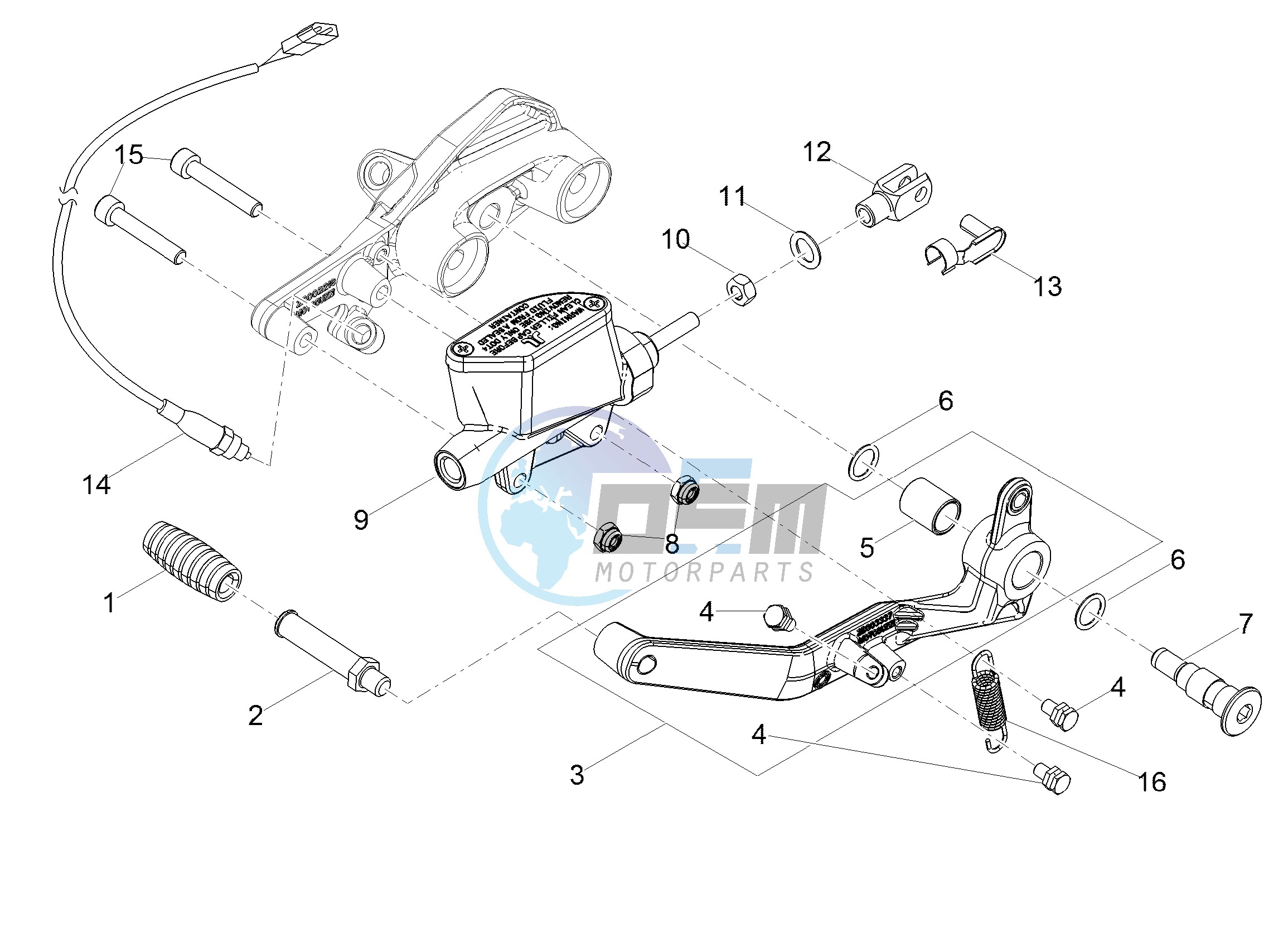 Rear master cylinder