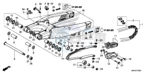 CRF450RD CRF450R Europe Direct - (ED) drawing SWINGARM