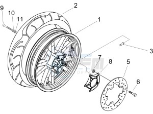 Beverly 250 e3 drawing Rear Wheel