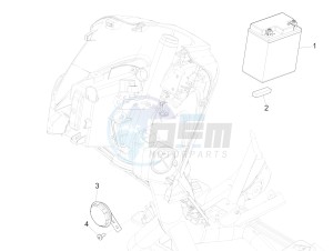 MEDLEY 150 4T IE ABS E4-2016-2018 (EMEA) drawing Remote control switches - Battery - Horn