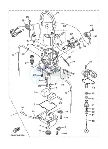 YZ250 (B9UA) drawing CARBURETOR