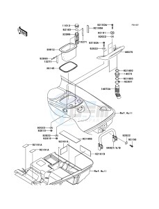 JET SKI STX-15F JT1500A8F FR drawing Hull Rear Fittings