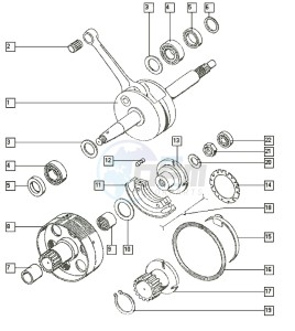 QUADRO_25-45kmh_T-X 50 T-X drawing Crankshaft-cluth