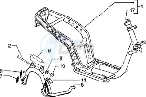 Zip 125 4T drawing Chassis - Central stand