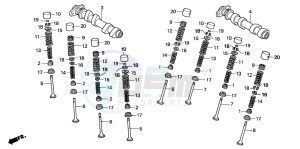 VFR800A drawing CAMSHAFT/VALVE (REAR)