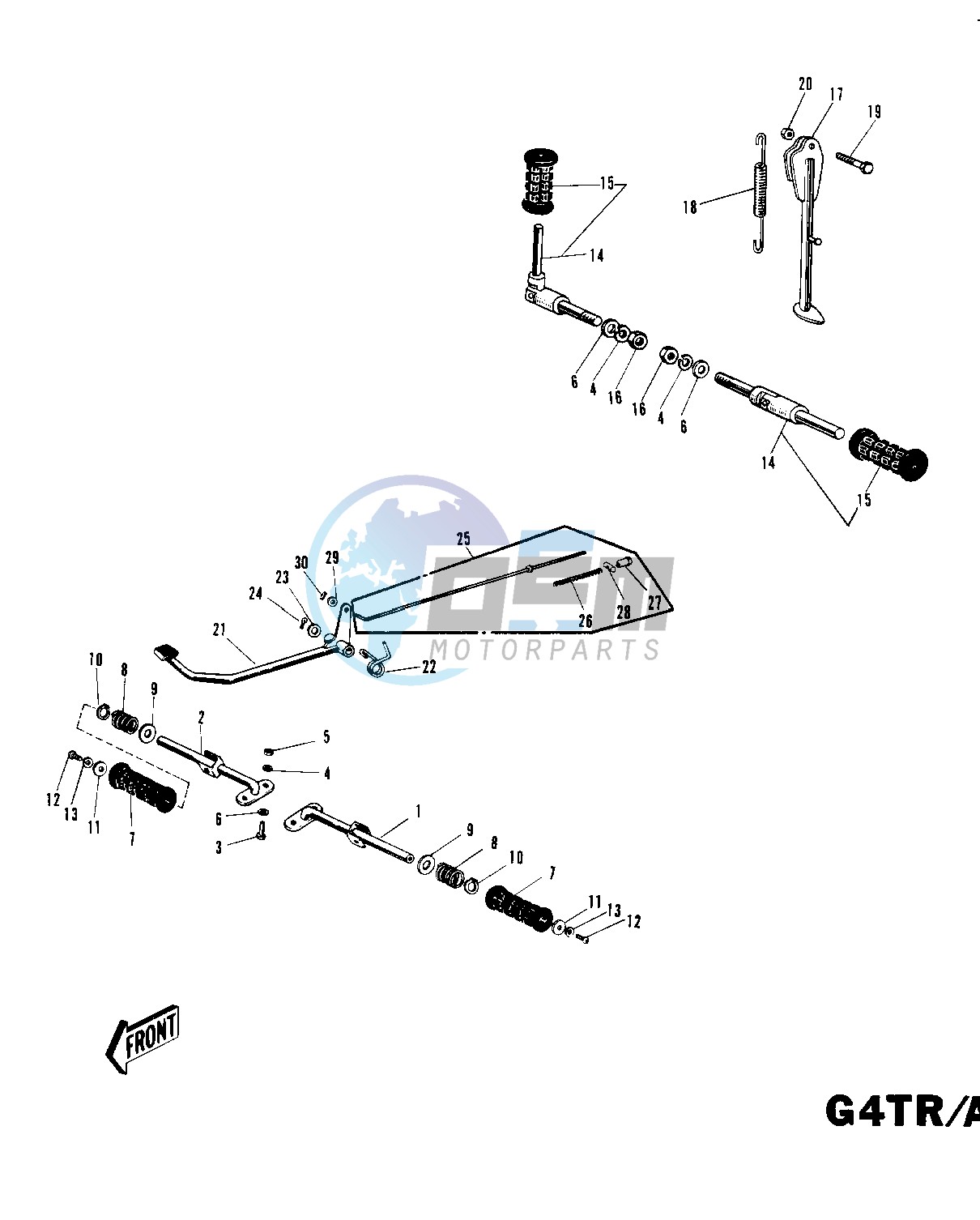 FOOTRESTS_STAND_BRAKE PEDAL G4TR_A_B -- 70-73- -