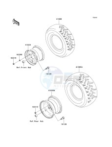 KVF 700 A [PRAIRIE 700 4X4] (A6F) A6F drawing WHEELS_TIRES