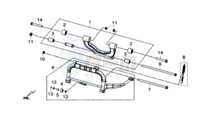 GTS 125I ABS drawing CENTRAL STAND -SIDE STAND- KICKSTARTER PEDAL