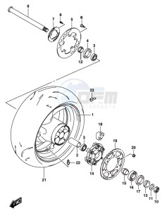 GSX-S1000 A drawing REAR WHEEL (GSX-S1000AL8 E21)