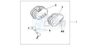 CBF600NA drawing 33 LITRE PANNIER SET EMERGENCY RED METALLIC