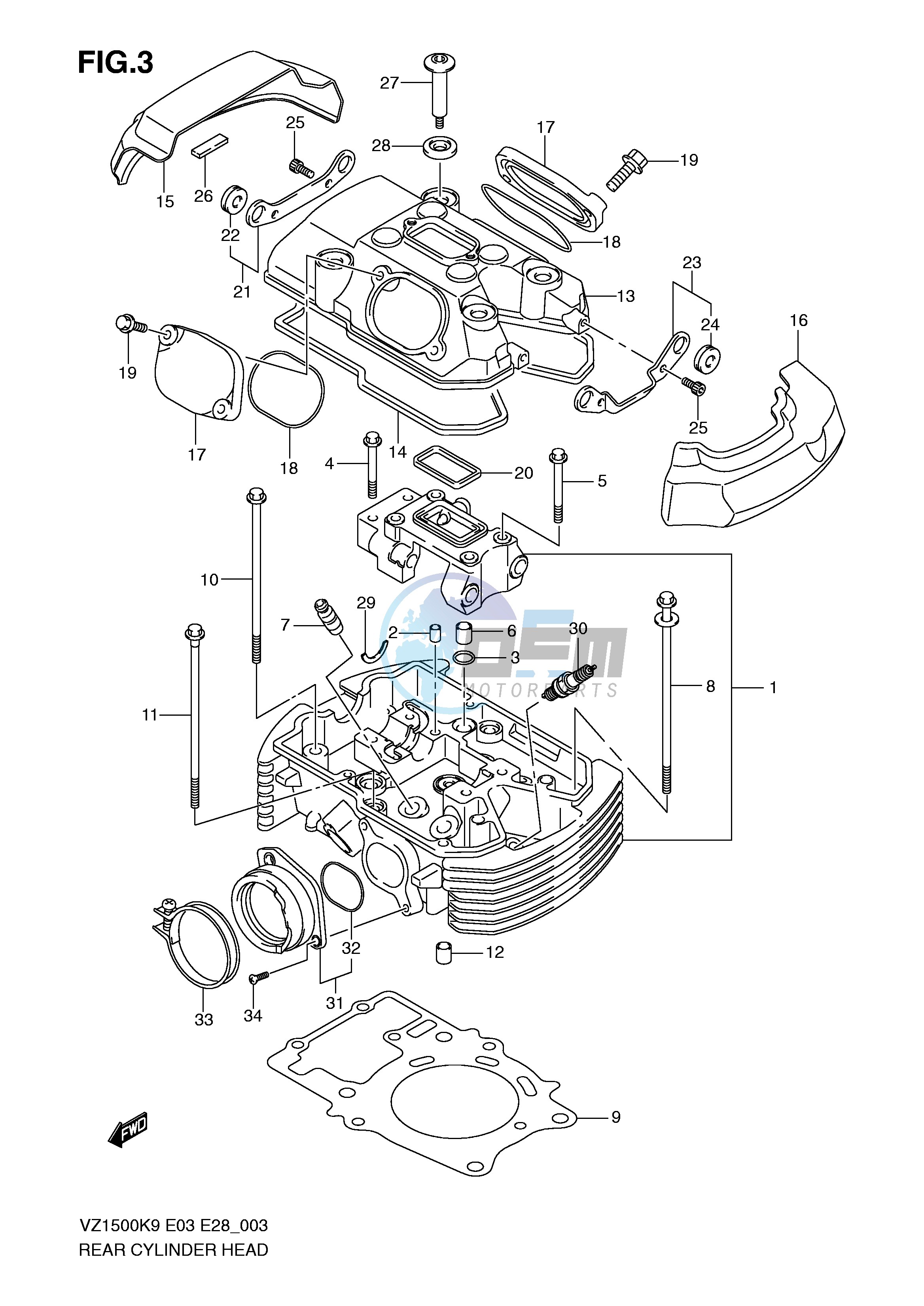 REAR CYLINDER HEAD