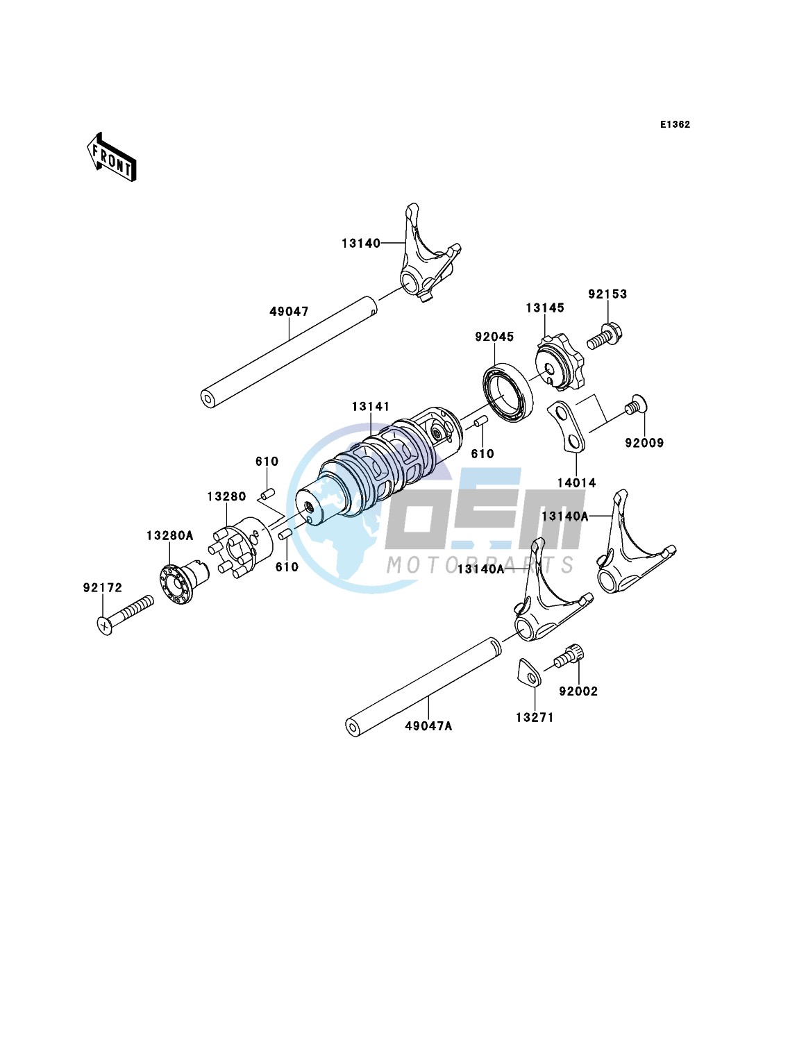 Gear Change Drum/Shift Fork(s)