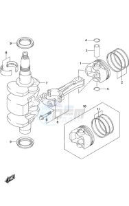 DF 9.9B drawing Crankshaft