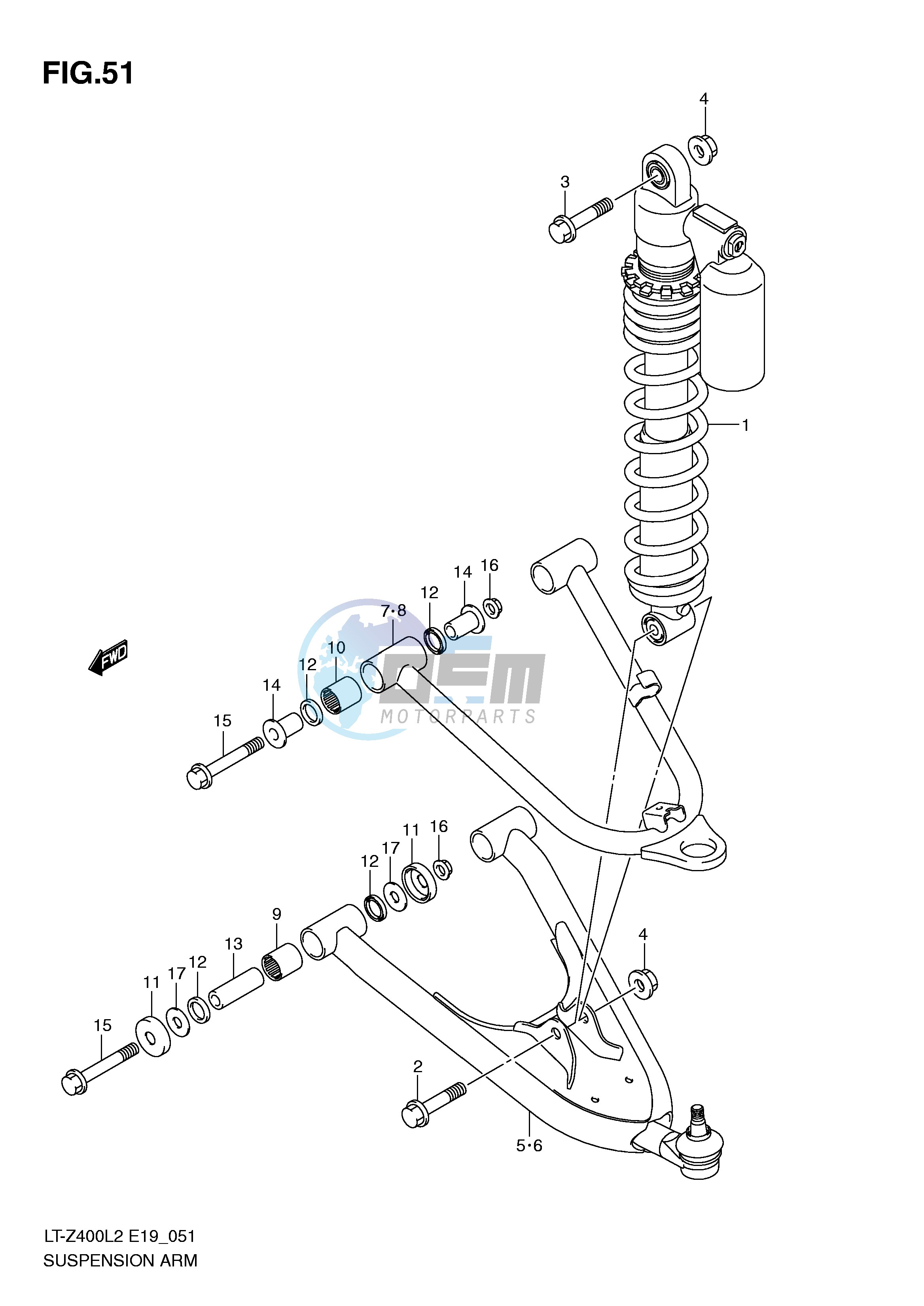 SUSPENSION ARM (LT-Z400L2 E19)