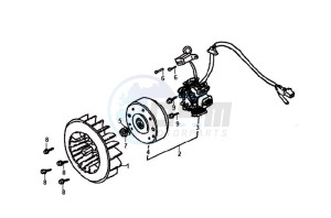 FIDDLE II 125 drawing FLYWHEEL WITH MAGNETO / FAN