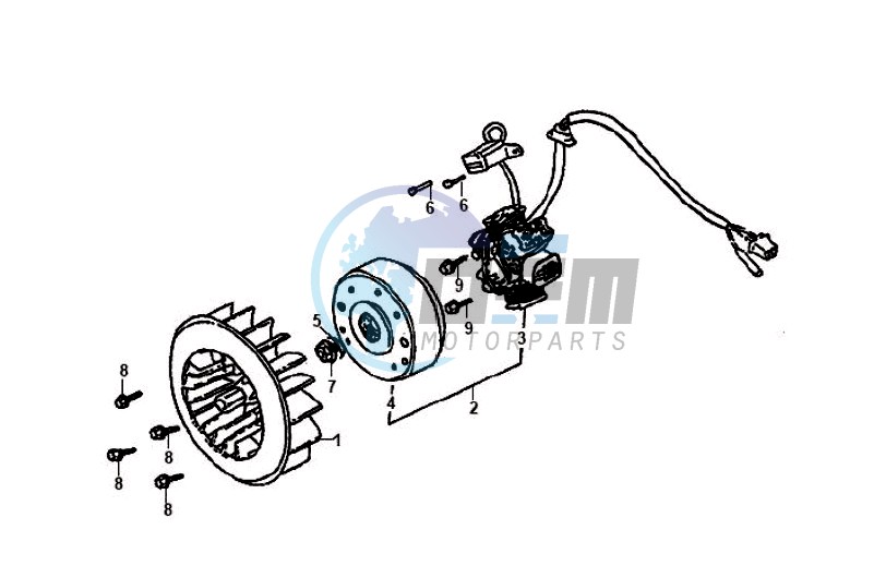 FLYWHEEL WITH MAGNETO / FAN