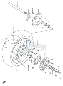 GSX-R750 (E2) drawing REAR WHEEL (MODEL T V)