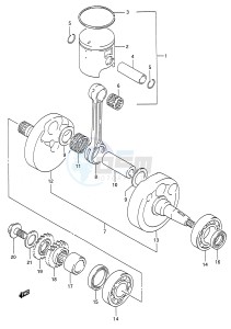 RM125 (E28) drawing CRANKSHAFT (MODEL M)