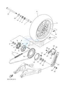 MTN850 MTN-850-A MT-09 ABS (BS2B) drawing REAR WHEEL