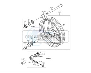 ZZR 250 (EU) drawing FRONT WHEEL