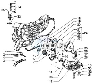 Liberty 50 4t drawing Pump group-oil pan