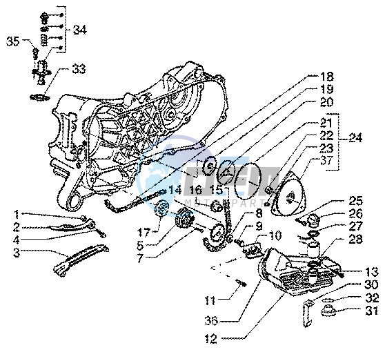 Pump group-oil pan