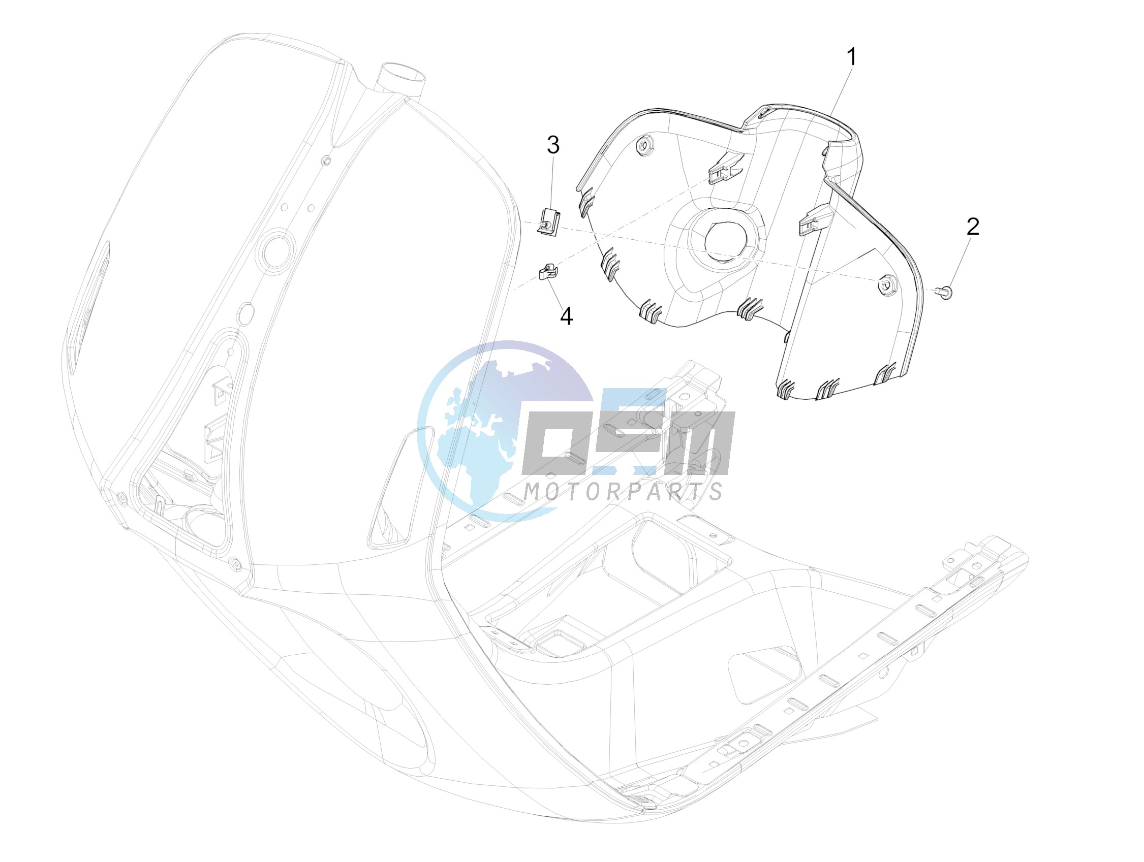 Front glove-box - Knee-guard panel