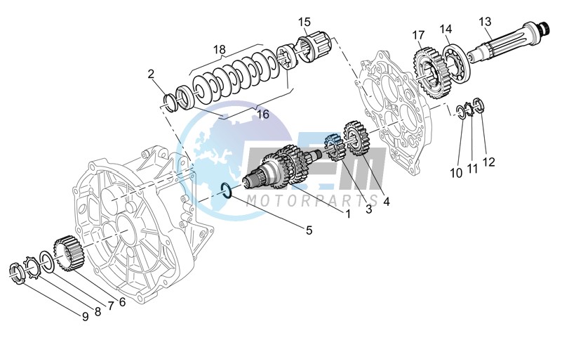 Primary gear shaft