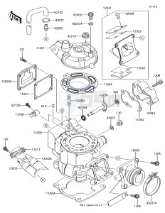 KX85 KX85CFF EU drawing Cylinder Head/Cylinder