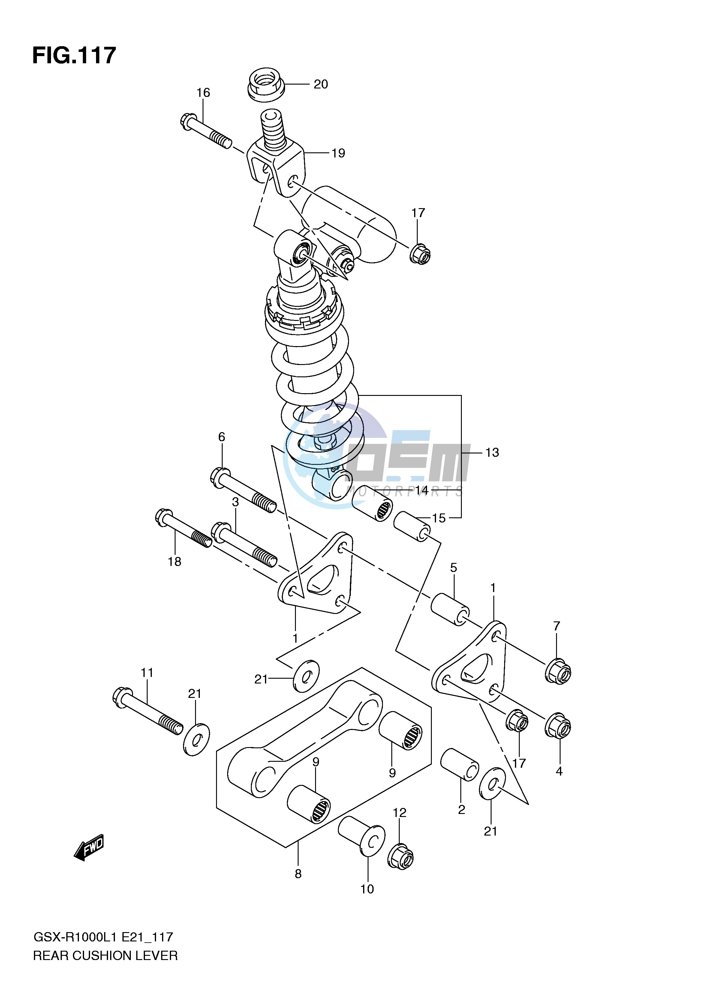 REAR CUSHION LEVER (GSX-R1000UFL1 E21)