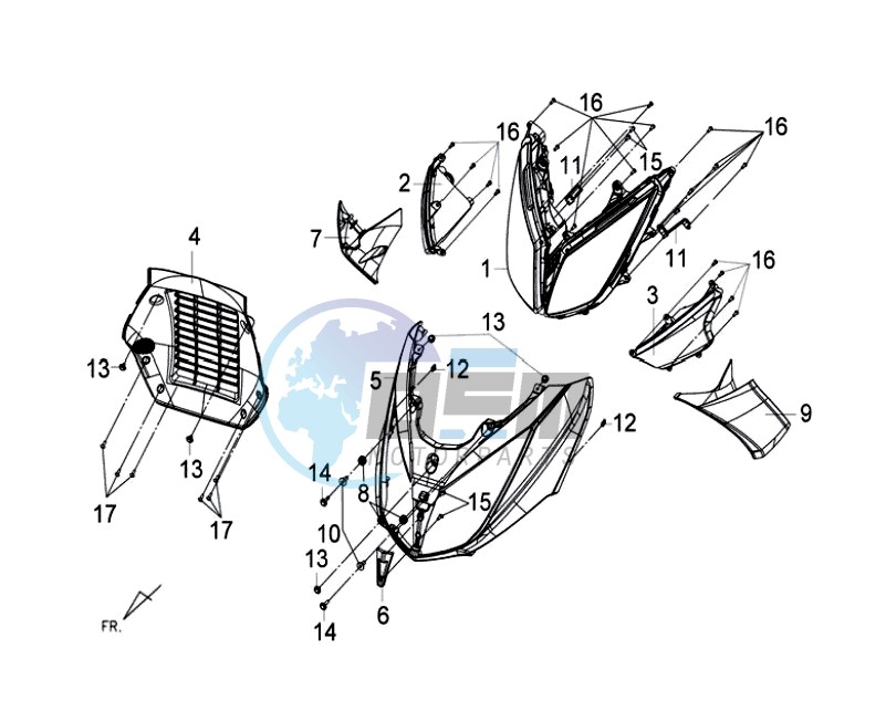 FR PLATE / HEAD LIGHT