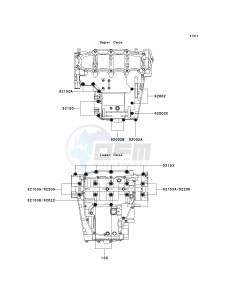 ZX 600 B [NINJA ZX-6RR] (K1) [NINJA ZX-6RR] drawing CRANKCASE BOLT PATTERN