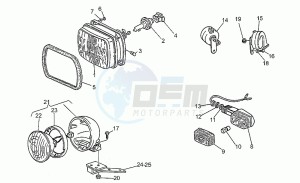 850 T5 Polizia - CC - PA - NC Polizia/CC/PA/NC drawing Headlight-horn