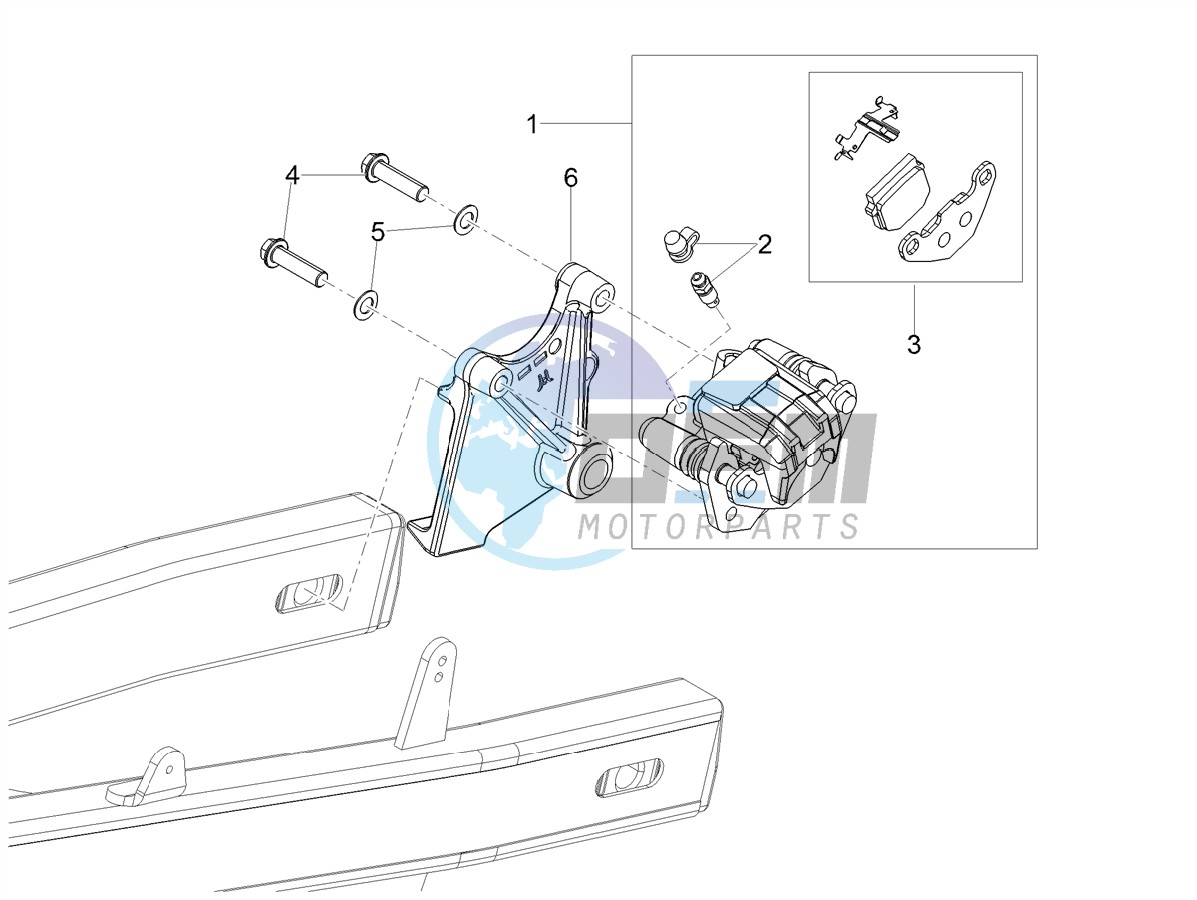 Rear brake caliper