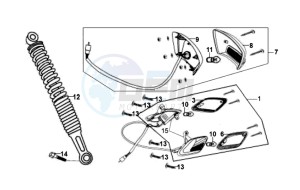 FIDDLE II 50 45KMH NEW ENGINE drawing TAIL LIGHT - REAR SUSPENSION