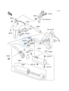 KX85 / KX85 II KX85B8F EU drawing Muffler(s)